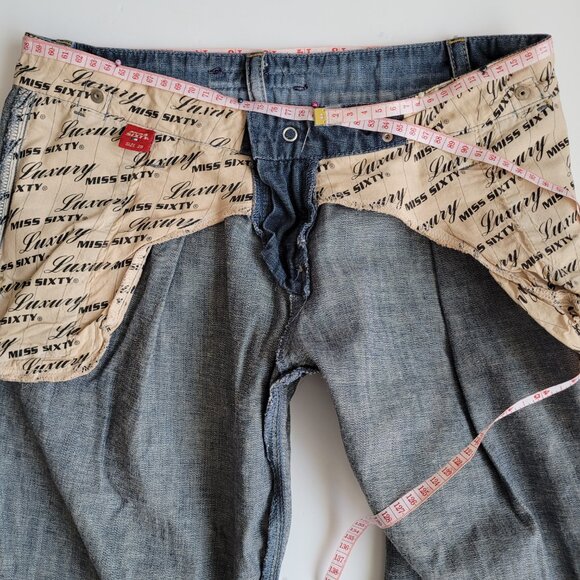 Y2K Made in Italy Pleated Miss Sixty Low Rise Jeans-Size 28* READ CAPTION - Picture 11 of 12